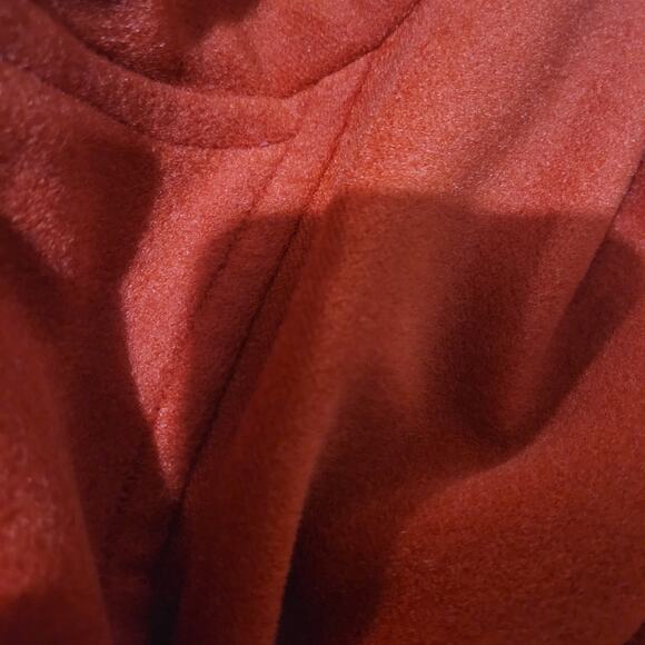 Vintage Sherwood Cape Red Bright Lipstick Flannel Velour Pockets Retro XL Large - Picture 16 of 16